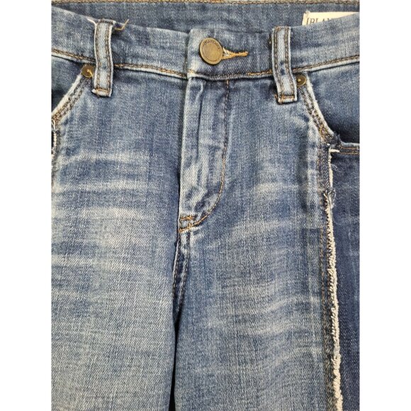 BLANK NYC Shadow Seam Distressed Two-Tone Blue Skinny Jeans Womens SZ 28 Cropped - Picture 6 of 14